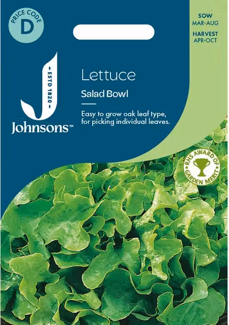 Johnsons Seeds Lettuce Salad Bowl Vegetable Seeds, Green