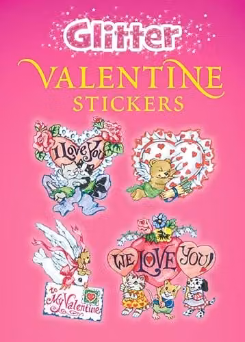 Dover Glitter Valentine Stickers in Multicolour