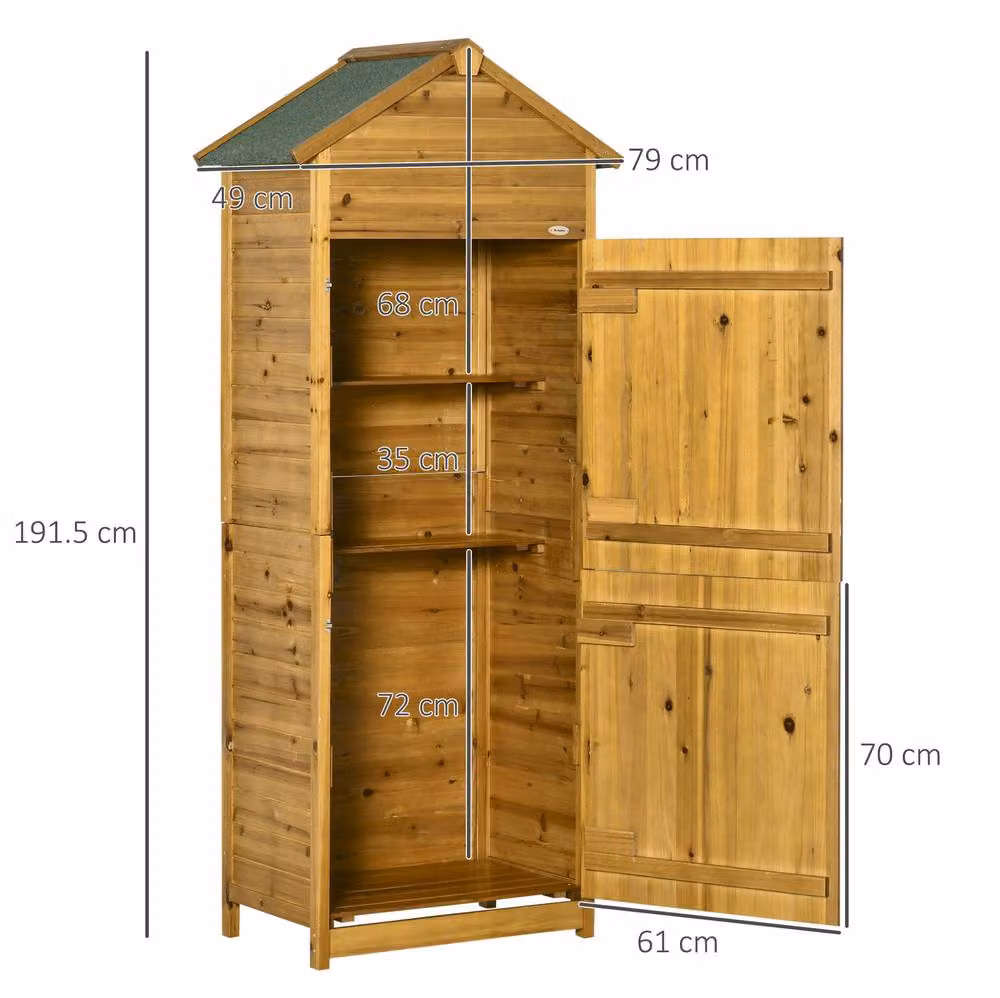 STILVORA Rustic Wood Garden Storage Cabinet with 2 Hinged Doors and Internal Shelves in Sand – 2