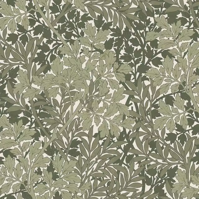 House of Hackney FOLIAGE Magna Wallpaper in Apple Green with Botanical and Floral Art Nouveau Patterns