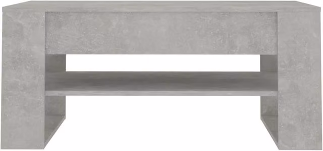 Berkfield Home Modern Rectangular Coffee Table in Concrete Grey, W/D/H: 102 x 55 x 45 cm