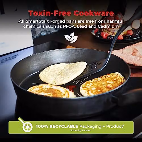 Tower SmartStart Forged Aluminium Non-Stick Frying Pan, Black, Diameter: 28 cm – 6