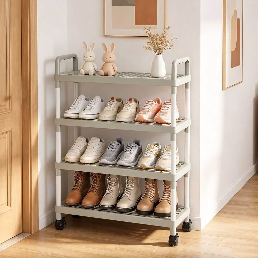 KORVIXA 4-Tier Freestanding Shoe Rack Organizer in Grey, W: 50 cm – 3