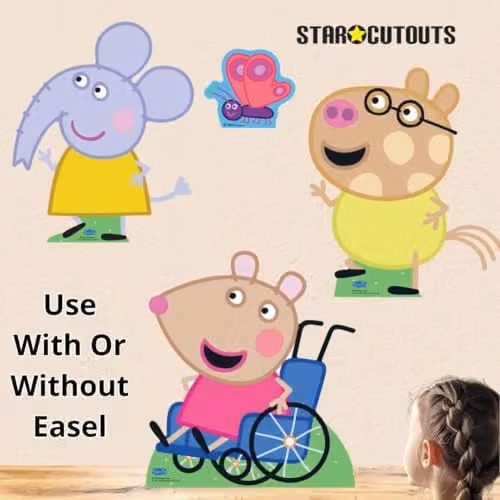 Star Cutouts SC4528 Peppa Pig Mandy Mouse, Emily Elephant and Pedro Pony Multicolour Paper Cutouts, 66cm – 2