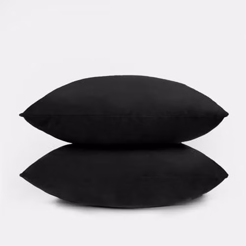 OHS Pack of 2 Black Matte Velvet Square Cushions, W/D/H: 45 x 45 x 45 cm – 3