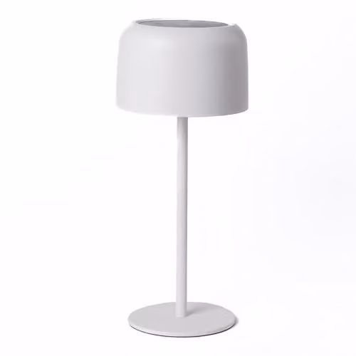 Garden Gear Solar Metal Table Lamp, Waterproof LED Touch Light with USB Charging, White – 1