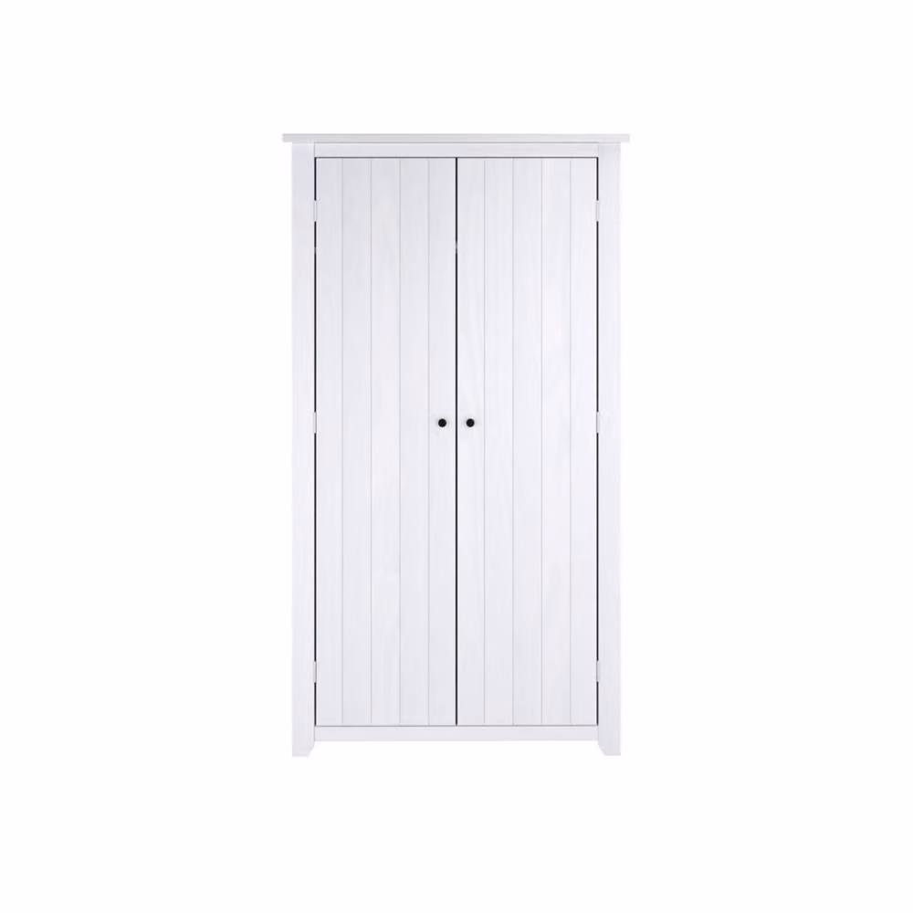 Wyld Haus Tralee 2 Door White Washed Pine Wardrobe H 188 x W 57 x D 43 cm – 2
