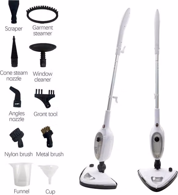 Alivio 10-in-1 Multipurpose Steam Mop and Handheld Steamer, 700W, White
