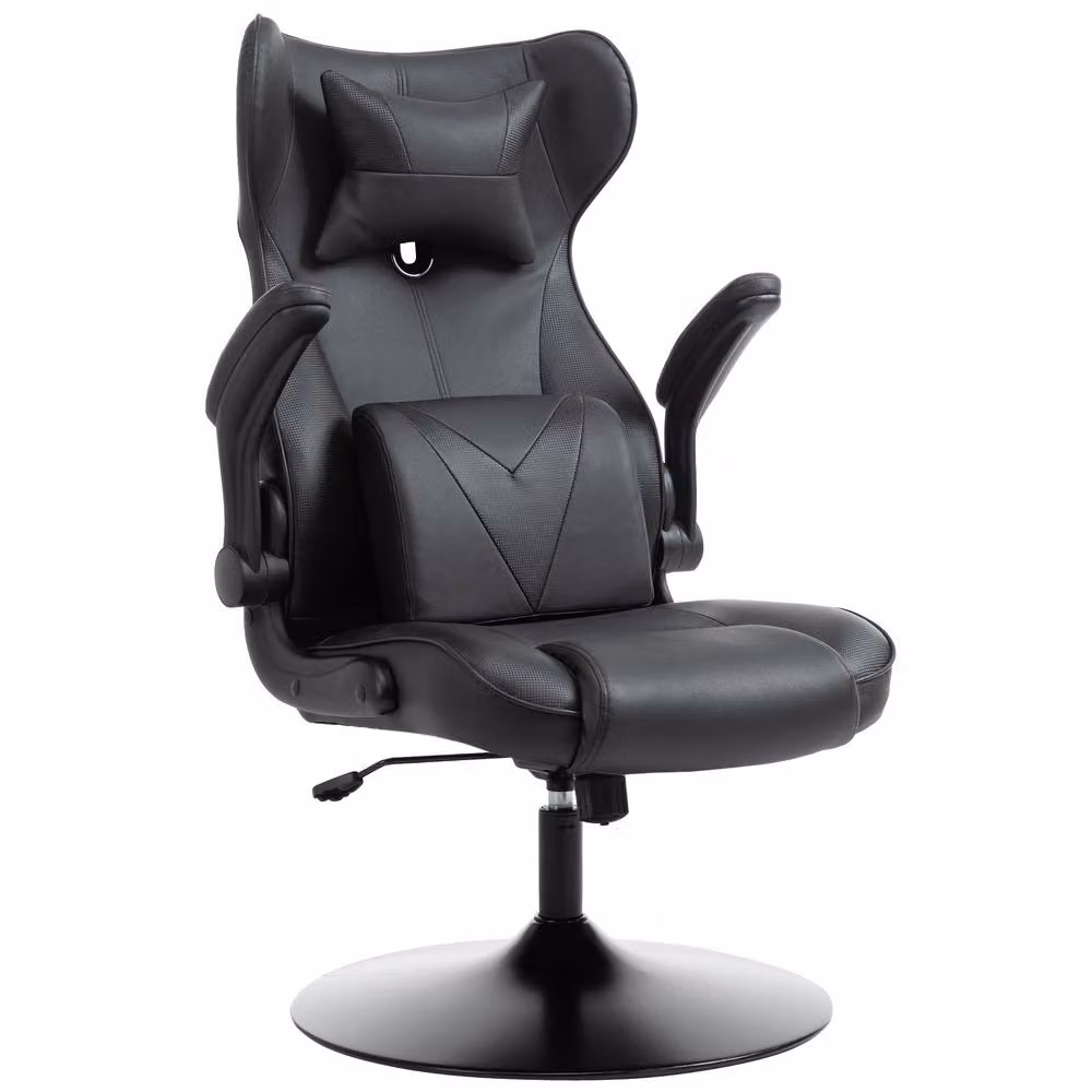 Rolipo Racing Gaming Chair in Black with Lumbar Support, Headrest and Armrests – 2