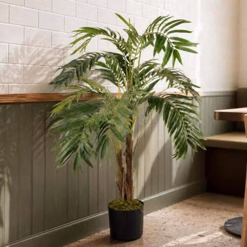 Leaf Design UK Large Artificial Palm Tree in Green, Height: 120 cm – 2