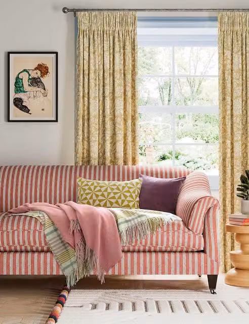 LAND & SHORE Multicolour Checked Wool Blend Throw with Fringes
