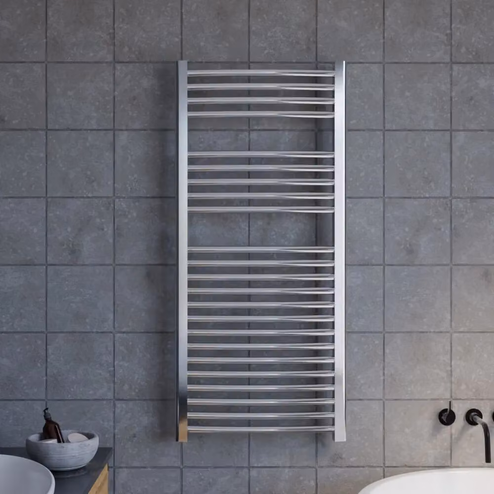 Balterley Heated Vertical Towel Rail with Curved Rails, Chrome, H: 110 cm, W: 50 cm – 2