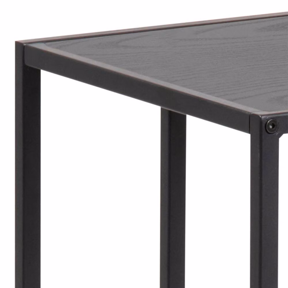 Wyld Haus El Paso Ash Black Side Table with Matt Ceramic Top and Metal Sled Base – 4