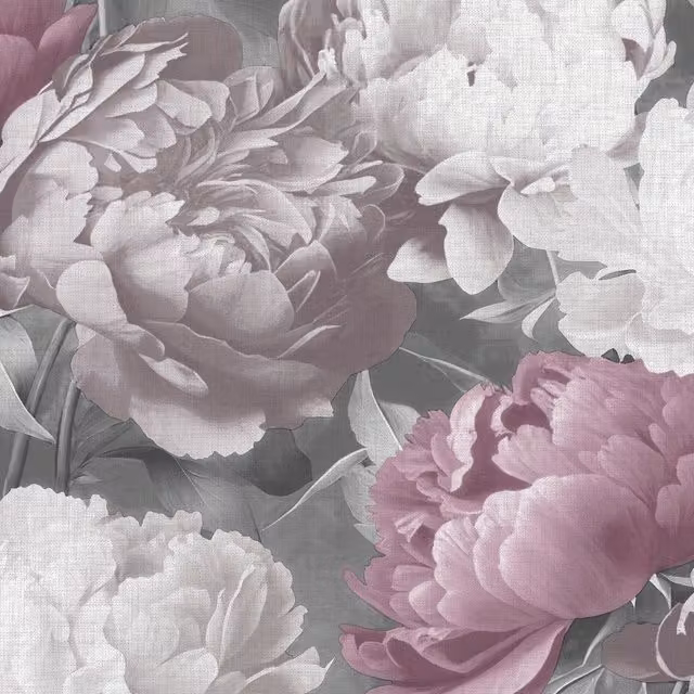 Muriva Doretta Pink Floral Textured Botanical Vinyl Wallpaper