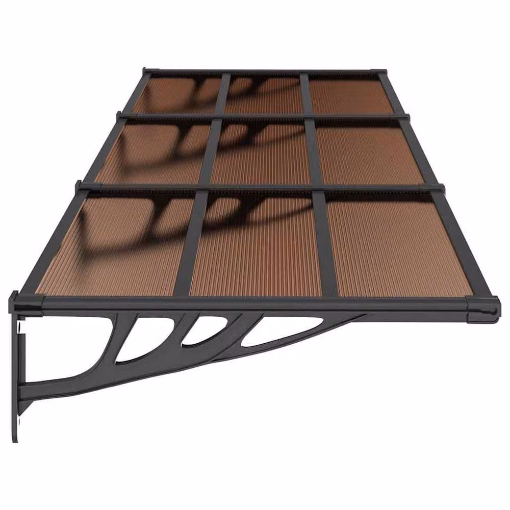 Berkfield Home Black Polycarbonate and Aluminium Door Canopy W: 297.5 cm, D: 90 cm – 4