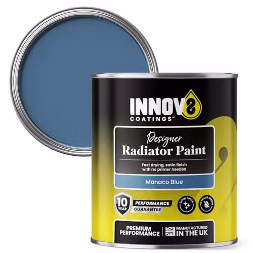 Innov8 Coatings Radiator Paint in Monaco Blue, 0.75 l, Satin Gloss Finish