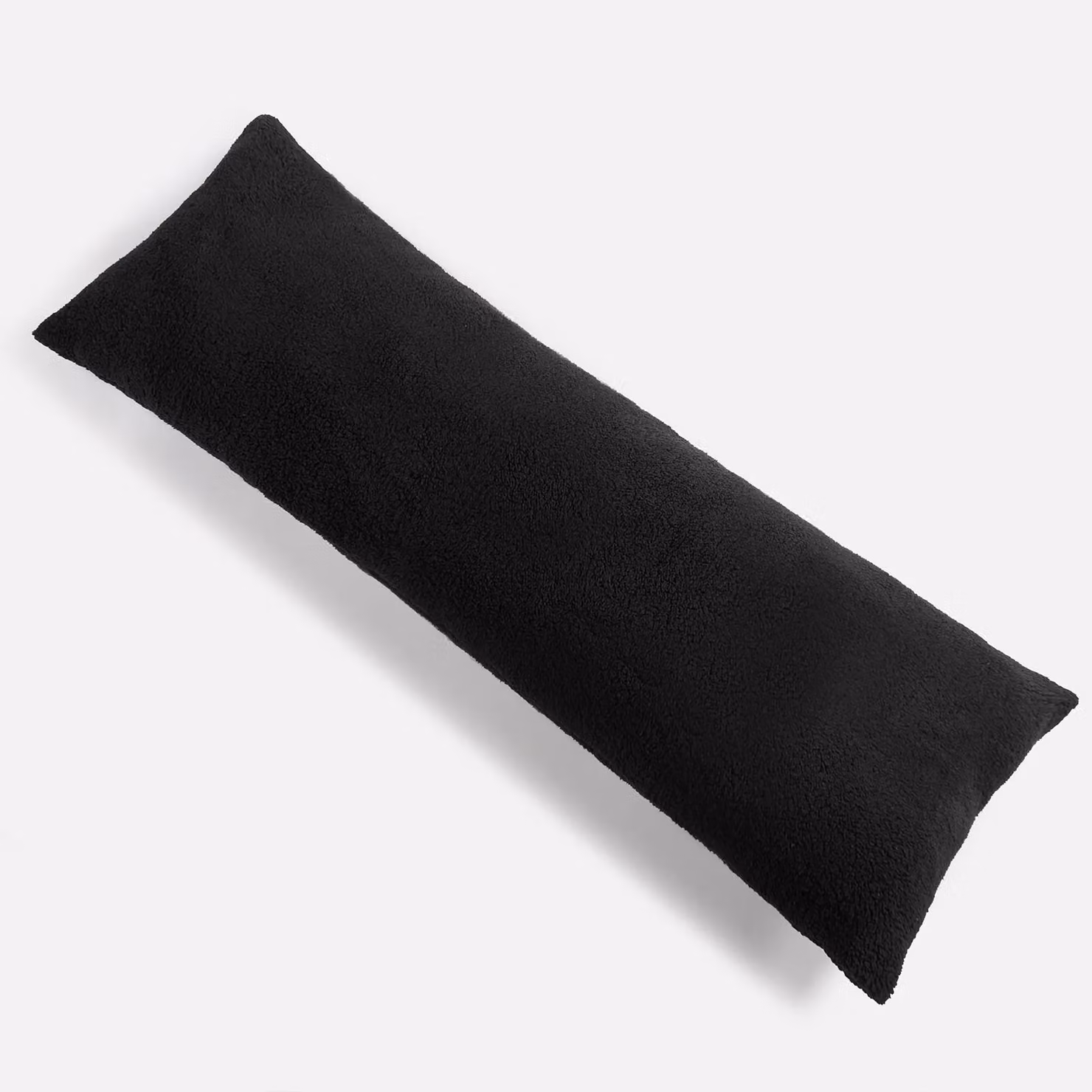 OHS Teddy Fleece Bolster Pillow in Black, Length: 137 cm – 11