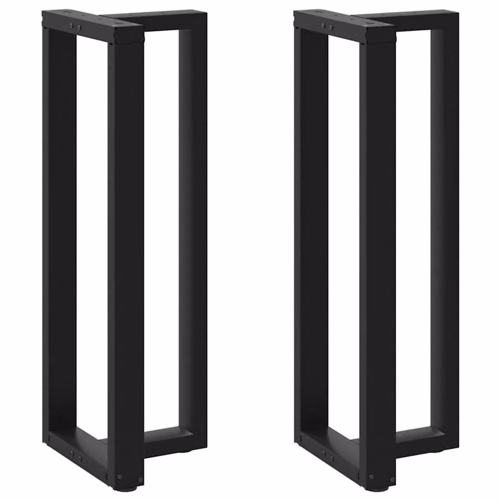Berkfield Home Modern T-Shaped Bar Table Legs, 2 Piece Set, Black Steel, W: 40 cm, D: 35 cm, H: 110-111 cm – 2