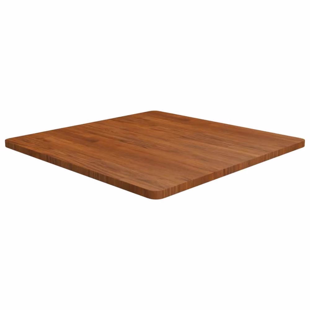 Berkfield Home Square Table Top in Dark Brown Treated Solid Oak, W/D/H: 80 x 80 x 2.5 cm – 2
