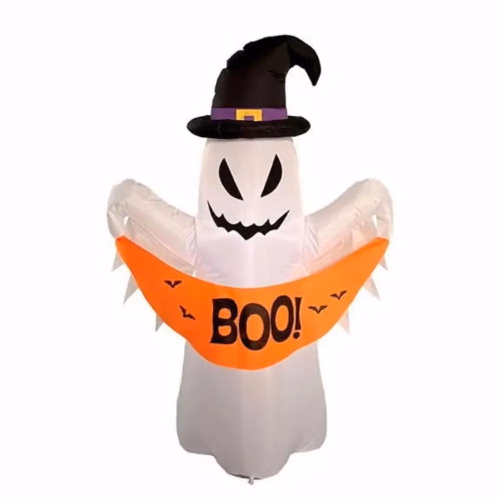 Garden Greatness 4ft Light-Up Inflatable Halloween Ghost Decoration in White – 2