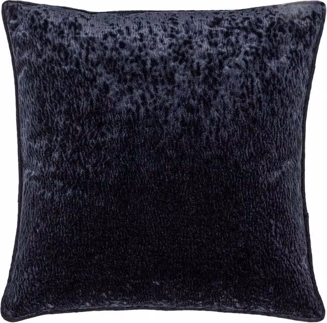 Paoletti Black Velvet Square Cushion with Removable Cover, W/D/H: 50 x 50 x 50 cm – 1
