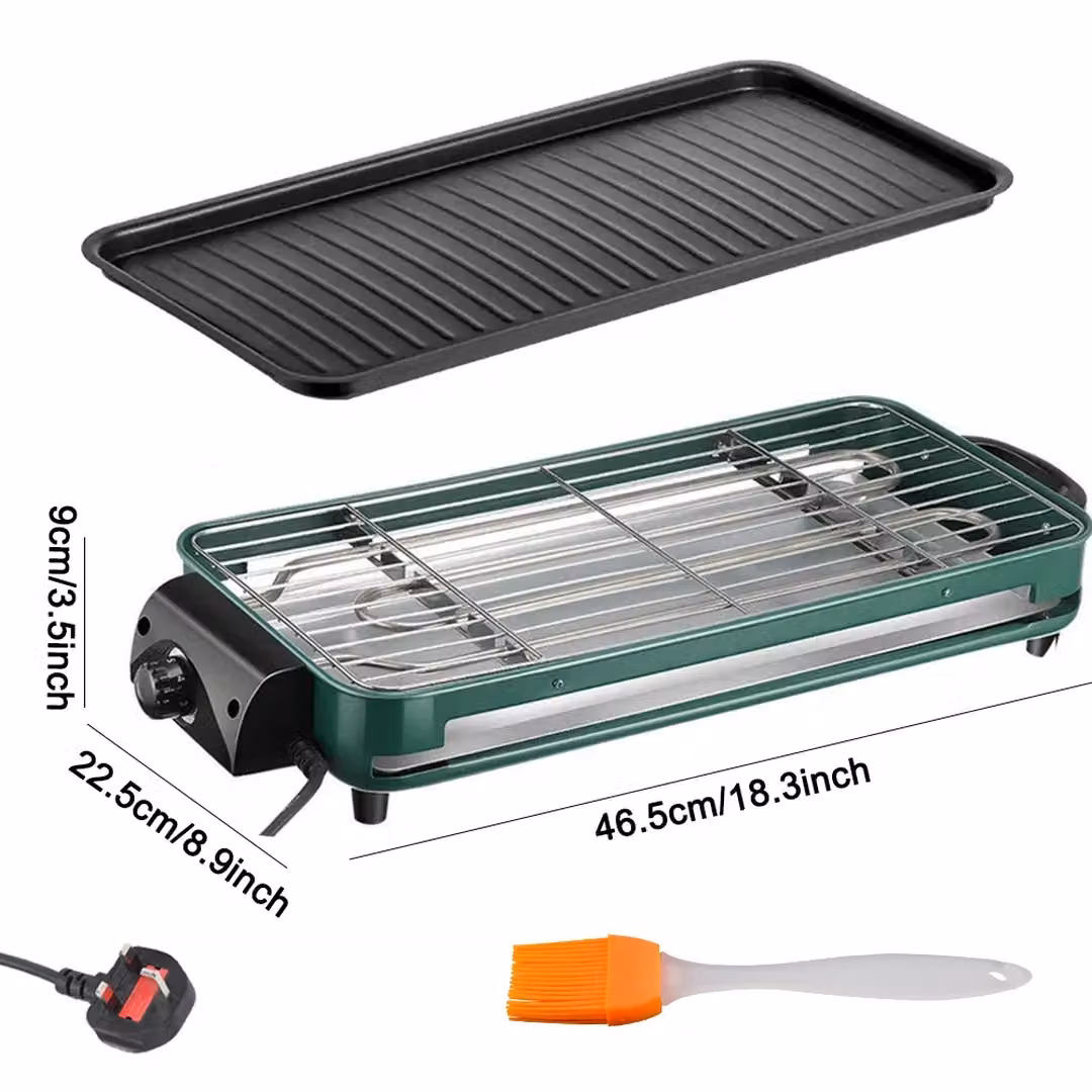 SPETLEK 1500W Smokeless Indoor Barbecue Griddle with Non-Stick Coating and Adjustable Thermostat, Green – 2