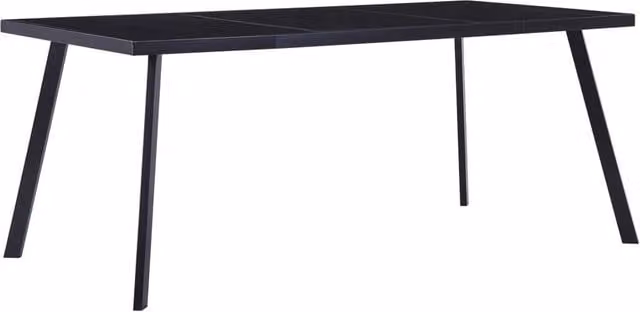 Berkfield Home Black Rectangular Dining Table with Tempered Glass Top W/D/H: 160 x 80 x 75 cm – 1
