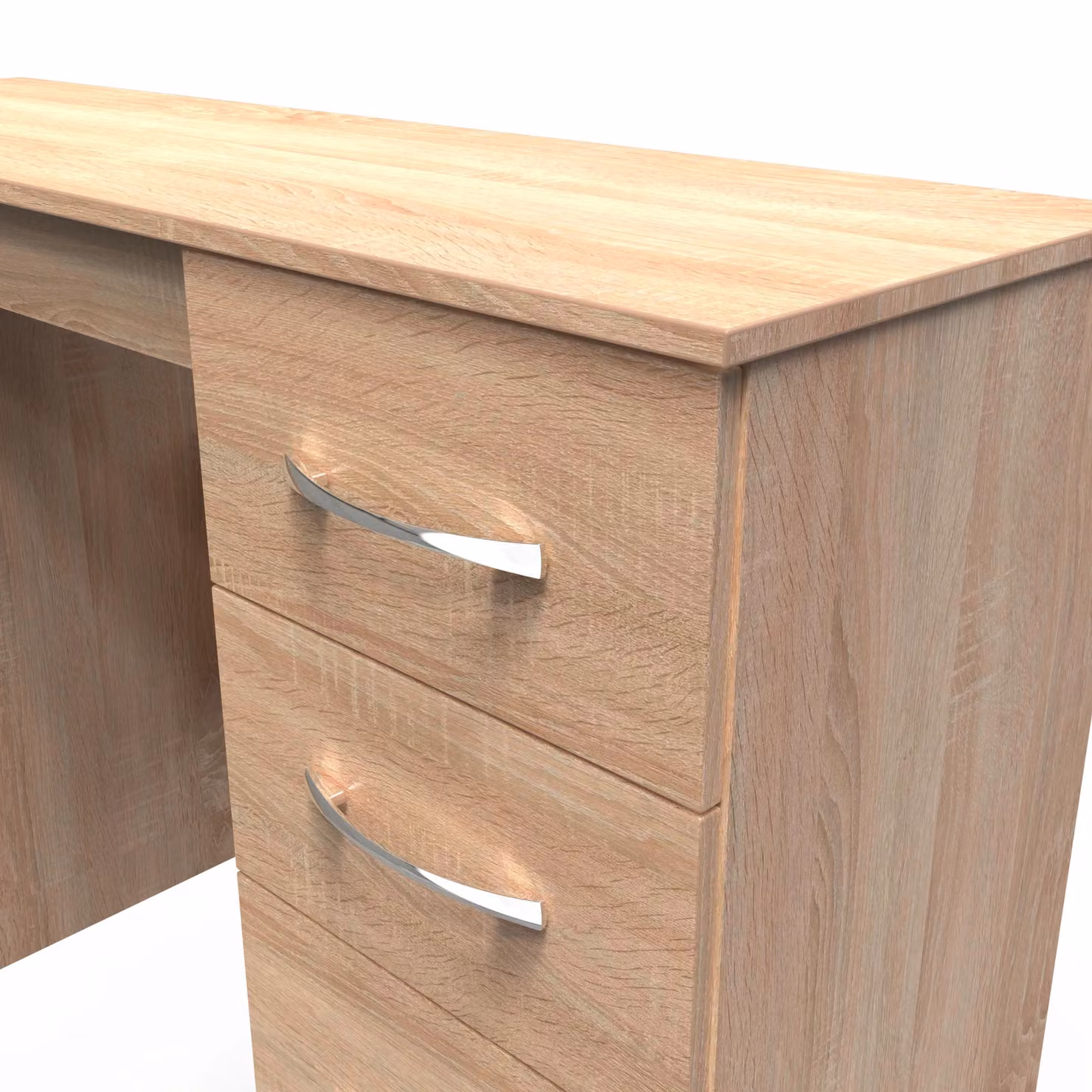 2 U Hampshire 6 Drawer Kneehole Desk in Light Oak, Ready Assembled – 2