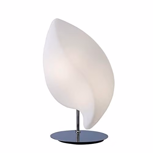 Netlighting Natura Table Lamp with 2 E27 Lights in Polished Chrome and White Glass – 1