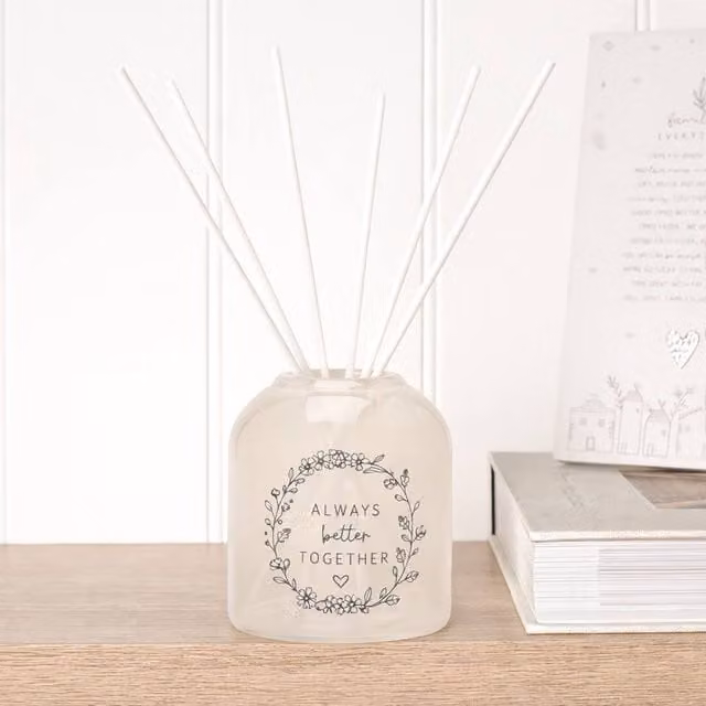 Moments Always Better Together Floral Reed Diffuser, 200ml, Clear Glass
