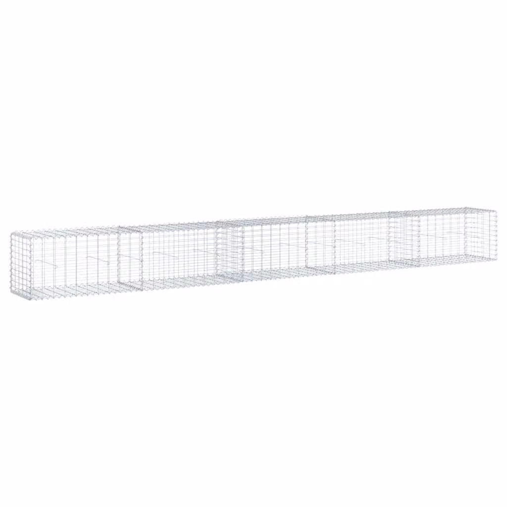 Berkfield Home Silver Galvanised Steel Gabion Basket with Cover W/D/H: 500 x 50 x 50 cm – 2