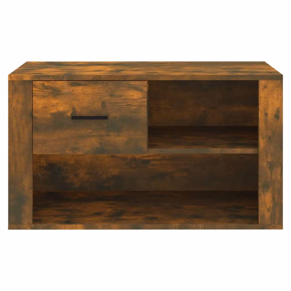 Berkfield Home Smoked Oak Shoe Cabinet in Brown, W/D/H: 80 x 35 x 45 cm – 4