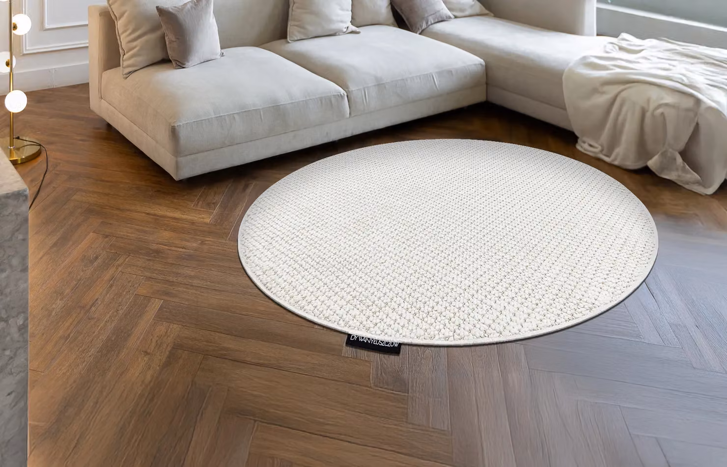 RugsX Casablanca Loop Round Rug in White, Diameter: 200 cm – 2