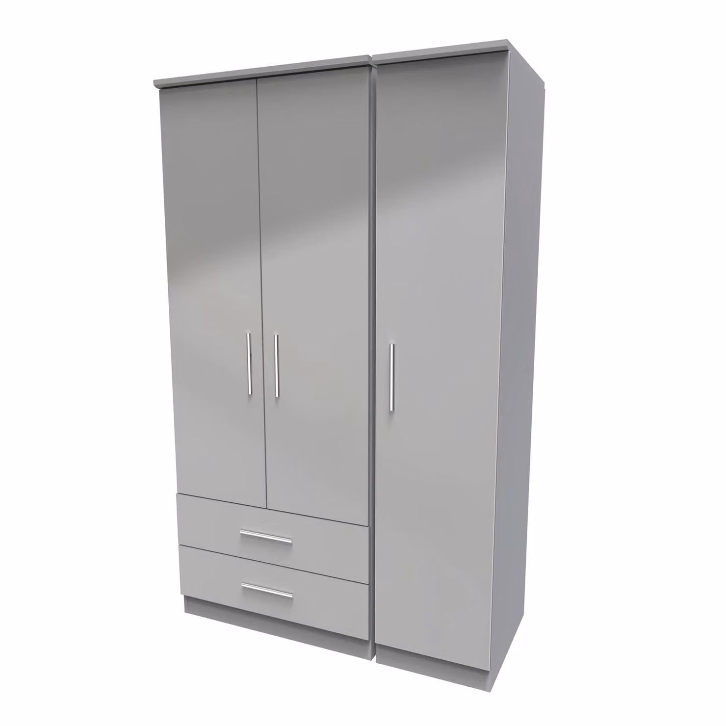 Ready Assembled 2 U Windsor Triple Wardrobe with 2 Drawers in Grey – 2