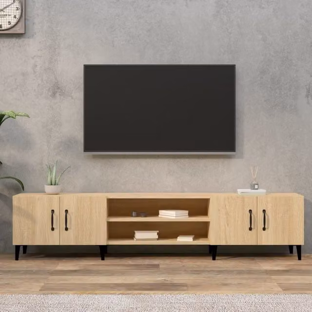 Berkfield Home TV Cabinet in Sonoma Oak Brown, W: 180 cm, D: 31.5 cm, H: 40 cm – 1