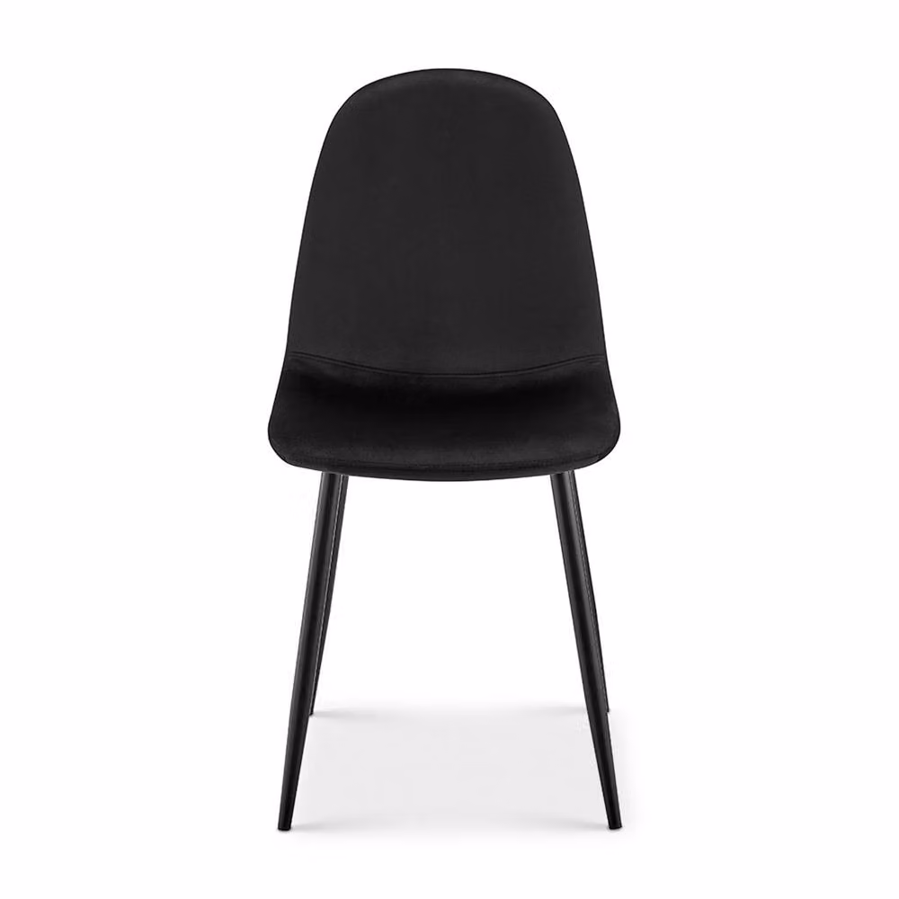 Bravich LTD Set of 4 Ron Black Velvet Dining Chairs with Metal Legs – 2