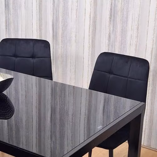 Kosy Koala Black Glass Rectangular Dining Table and 6 Black Velvet Chairs Set – 3