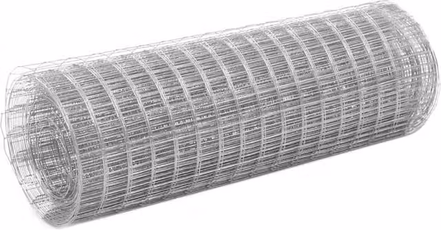 Berkfield Home Galvanised Steel Chicken Wire Fence, Silver, 25 x 0.5 m – 1