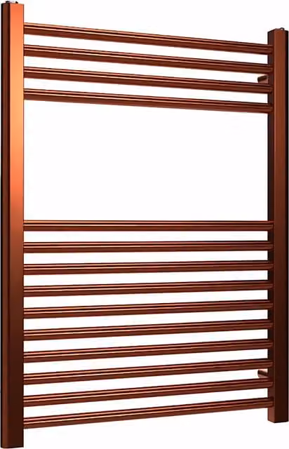 Lux Heat Bronze Steel Wall Mounted Towel Rail, W: 60.0 cm, H: 80.0 cm
