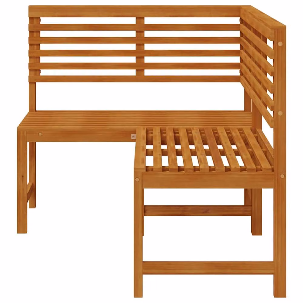 Berkfield Home Rustic Brown Solid Acacia Wood Garden Corner Bench, Width: 140 cm – 3