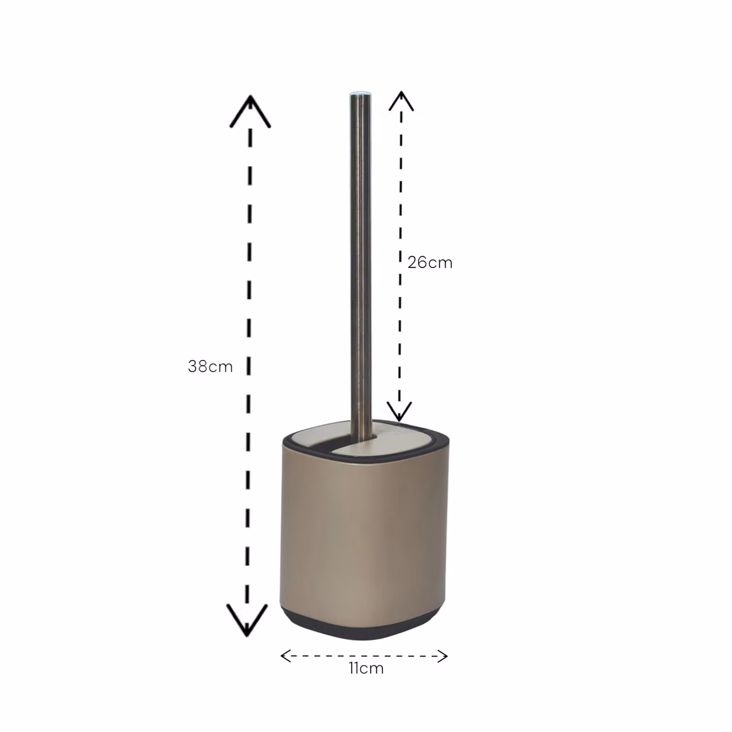 Showerdrape Echo Steel Toilet Brush and Holder in Beige and Blue – 2