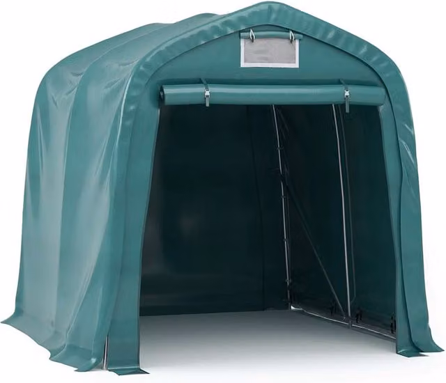 Berkfield Home Green PVC Curved Garage Tent W/D/H: 240 x 240 x 240 cm