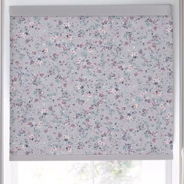Laura Ashley Blossoms Made to Measure Blackout Roller Blind in Purple Floral Design