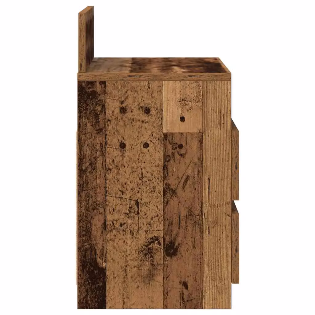 Berkfield Home Set of 2 Bedside Cabinets with 2 Drawers in Brown Old Wood, W: 40 cm, D: 33 cm, H: 60 cm – 5