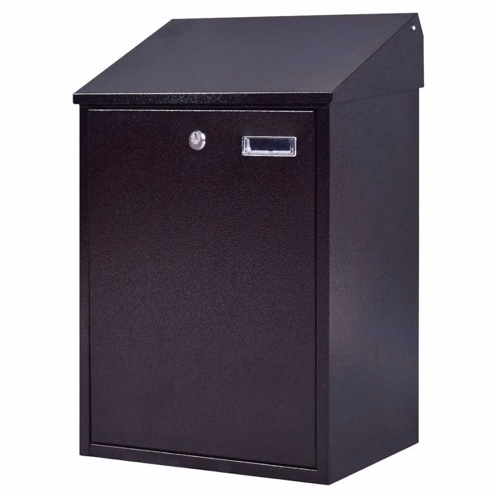 Havendro Wall Mounted Large Lockable Steel Outdoor Letterbox in Black – 2