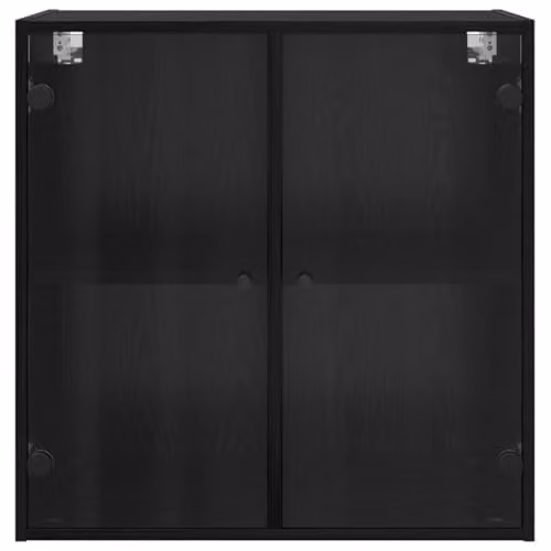 vidaXL Modern Wall Cabinet with Glass Doors in Black, W/D/H: 68 x 37 x 68.5 cm – 6
