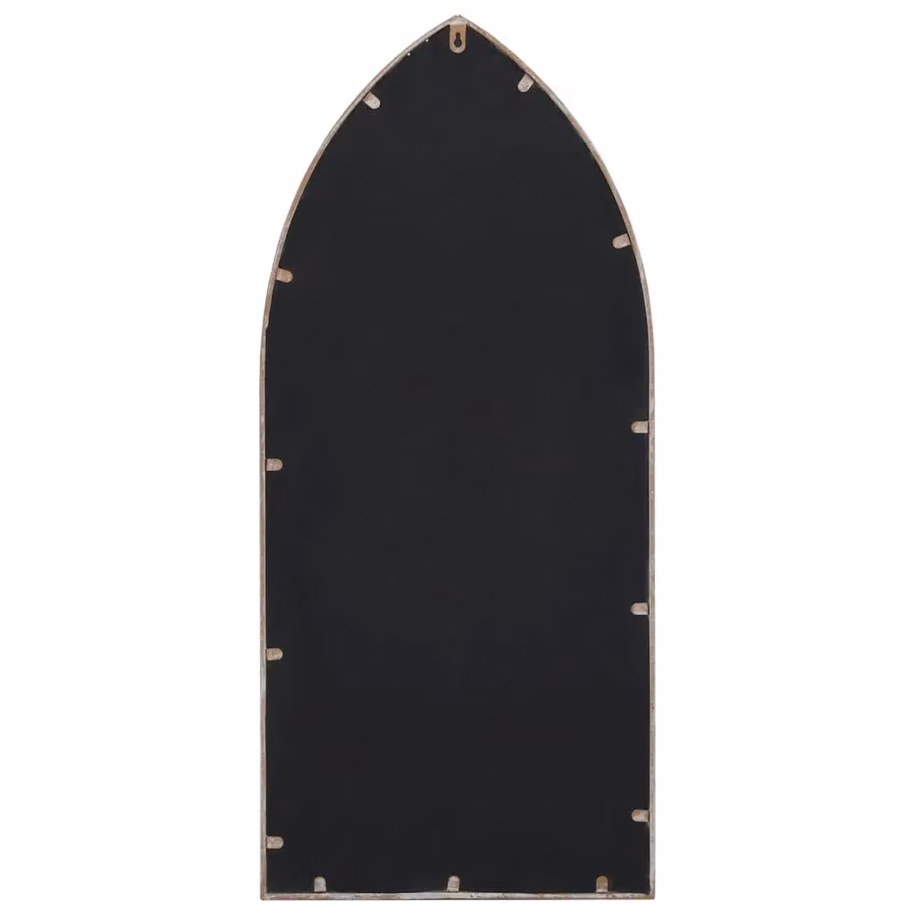 Berkfield Antique Sand Beige Metal Garden Wall Mirror, W: 70 cm, H: 30 cm – 3