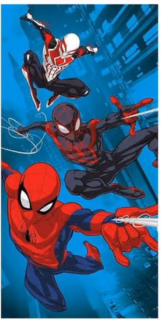 Spider-Man Graphic Printed Cotton Towel in Blue, W/H: 70 x 140 cm