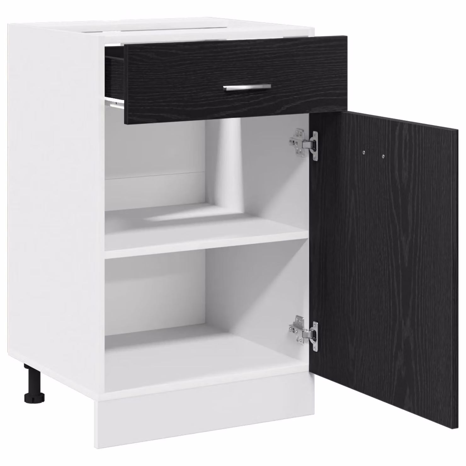 Berkfield Home Black Oak Drawer Cabinet, W: 50 cm, D: 46 cm, H: 81.5 cm – 2