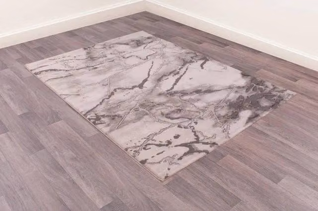 Celebrity Interiors Bianco 185KB Grey Rectangular Rug, W: 120 cm, L: 170 cm